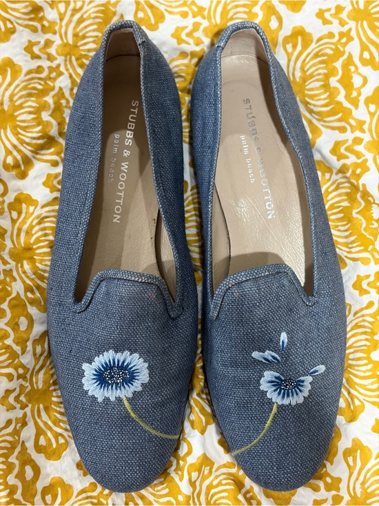 Stubbs & Wootton Shoes - Stubbs & Wootton Palm Beach Floral Denim Slippers | Size 11
